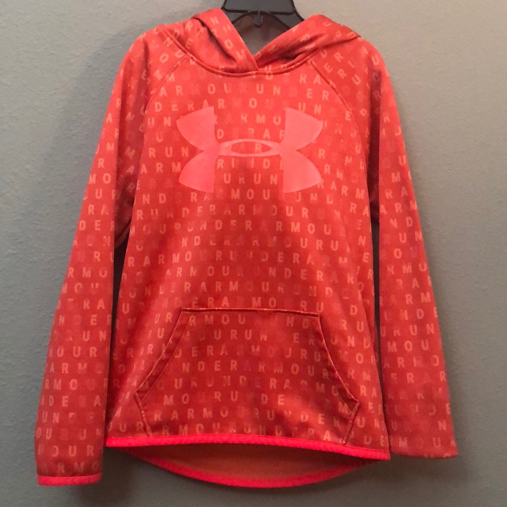 Under Armour sz 7 girl orange hoodie